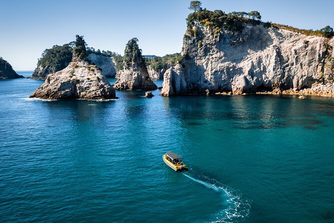 2 Hour Cathedral Cove and Volcanic Coast Cruise with Shade Canopy - Cooks Beach and the unusual Cooks Blow Hole