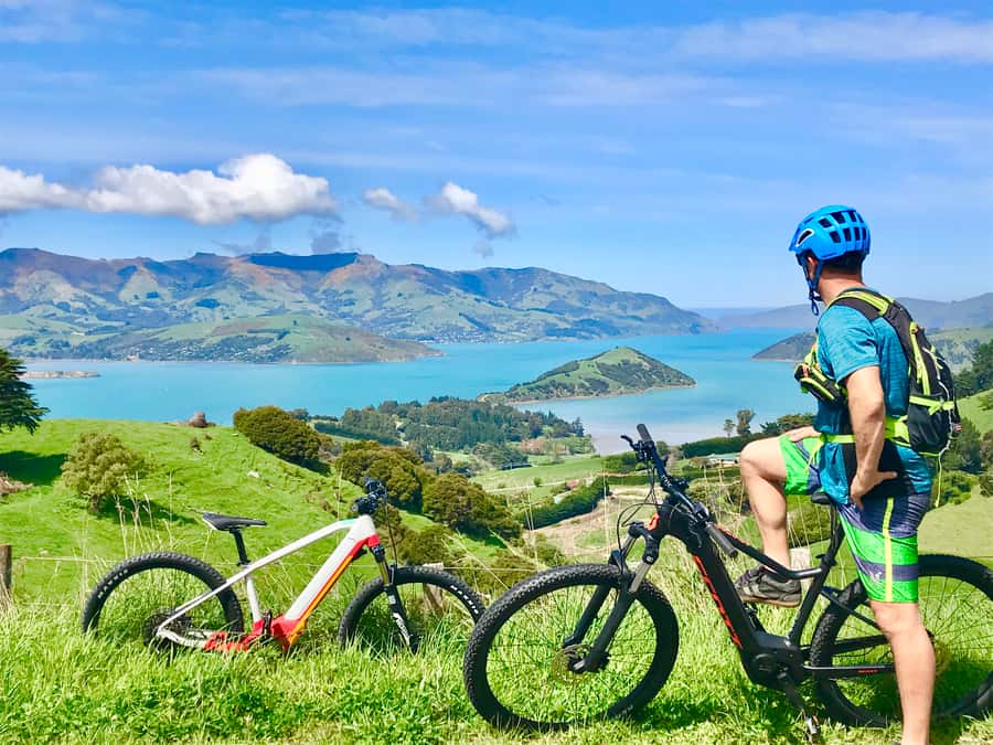 Akaroa: Guided Electric Mountain Bike Tour-Lava Loop - Harbour views that improve as you climb