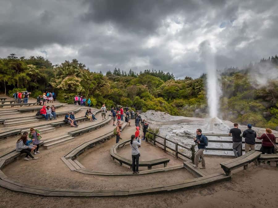 Auckland: Wai-O-Tapu, Maori Haka & Hot Springs Rotorua Tour - Walking through Wai-O-Tapu’s colored geothermal world