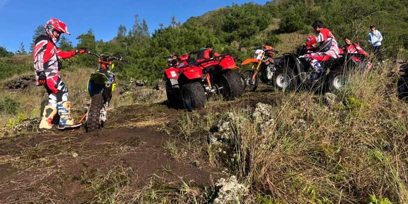 Bali: ATV Batur Sunrise, Lava, Pine Forest and Hot Spring - Pine forest trails and the black-lava area