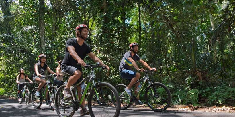Bali: Mount Batur Mountain Biking Adventure with Lunch - Temples, rice fields, and village life