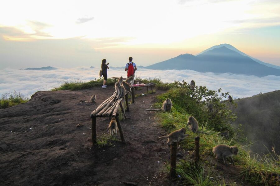 Bali: Mount Batur Sunrise Hike and Hidden Waterfall - Walking the crater rim and black lava