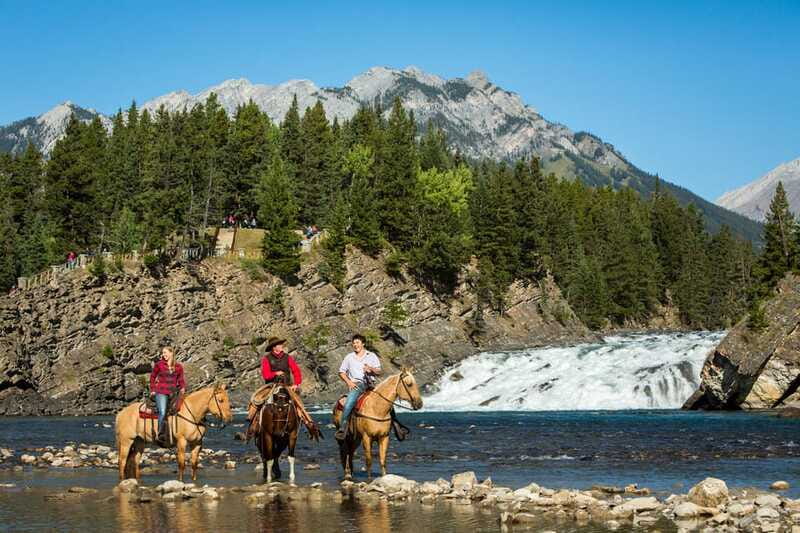 Banff: 4-Hour Sulphur Mountain Intermediate Horseback Ride - Bow Falls and the second river crossing