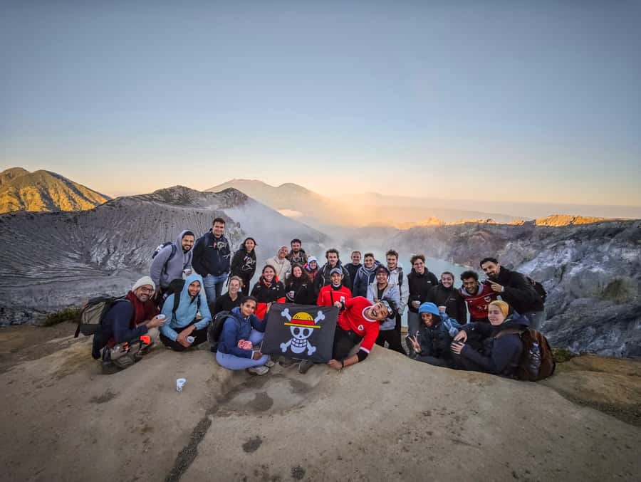 Banyuwangi/Bali: Ijen Volcano Midnight Blue Fire Guided Tour - The steep climb to the 2,386-meter rim