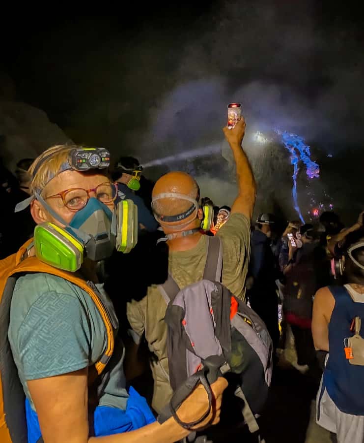 Banyuwangi : Mt Ijen with tour guide and Transfer Service - Descending to the crater for blue fire