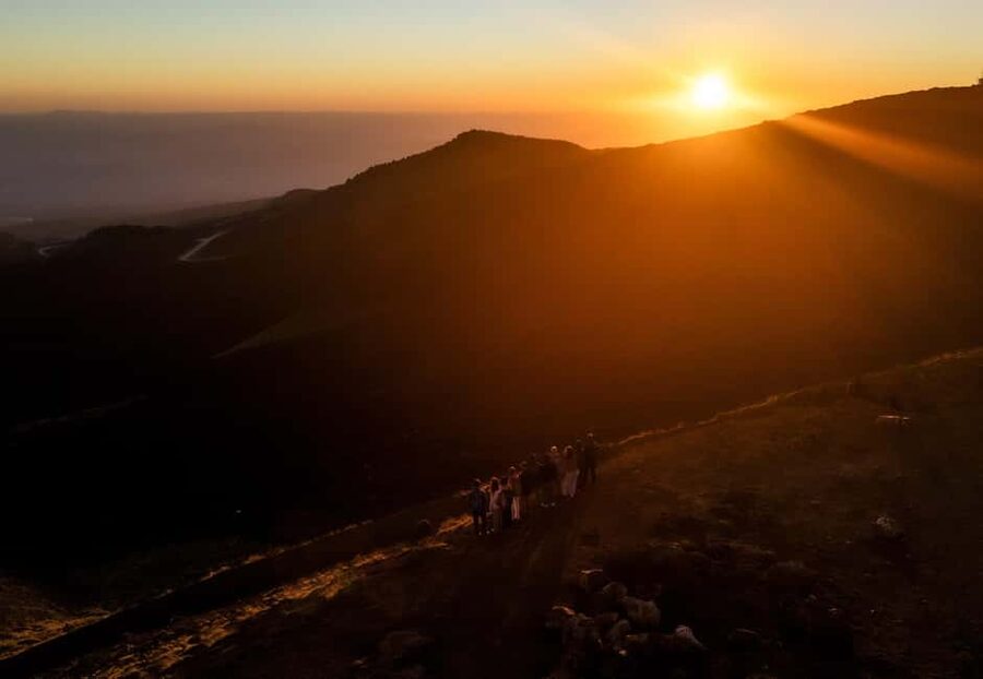 Catania: Stunning Etna Sunset Tour with Pickup and Drop-Off - Leaving Catania in a small van