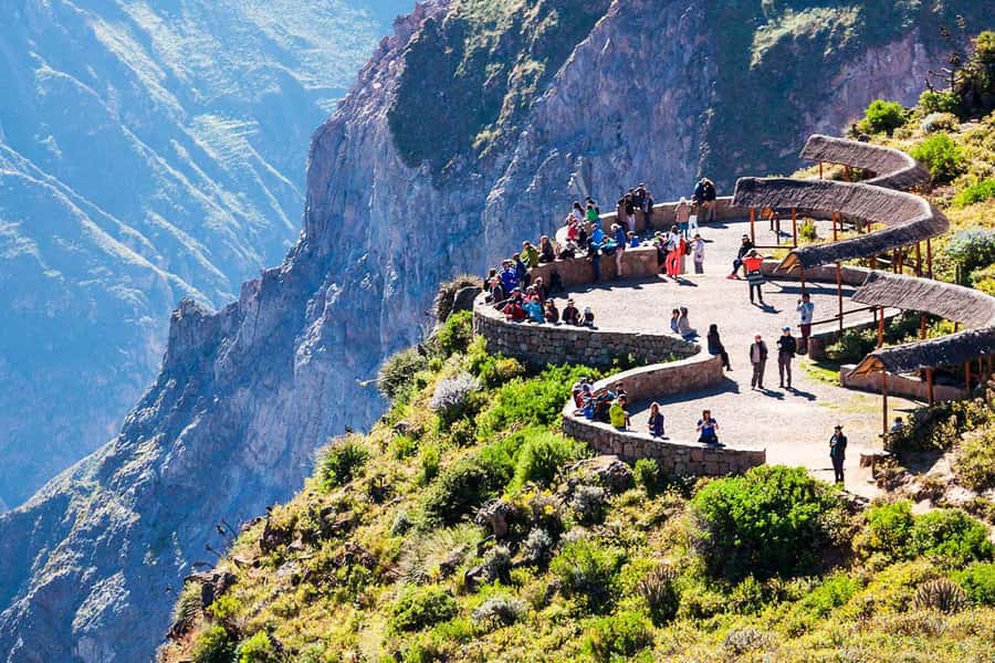 COLCA CANYON FULL DAY TOURS - Cruz del Condor and the scale of Colca Canyon