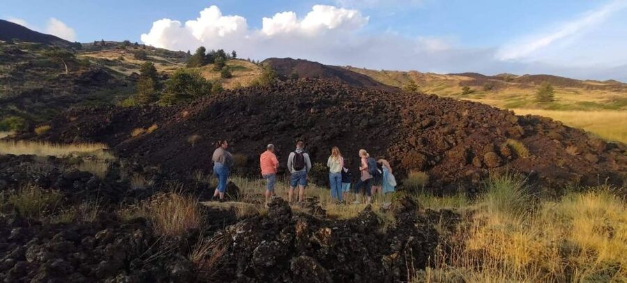 Etna excursions at sunset ancient craters and lava flows - The 2-kilometer loop across lava fields