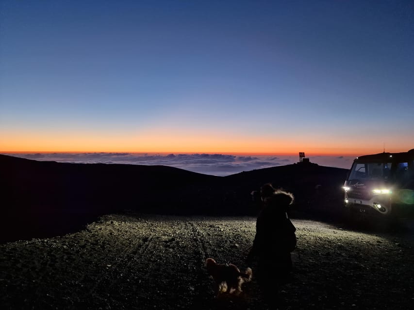 Etna North Sunset: Summit area & Craters of 2002 - The high viewpoint and sunset