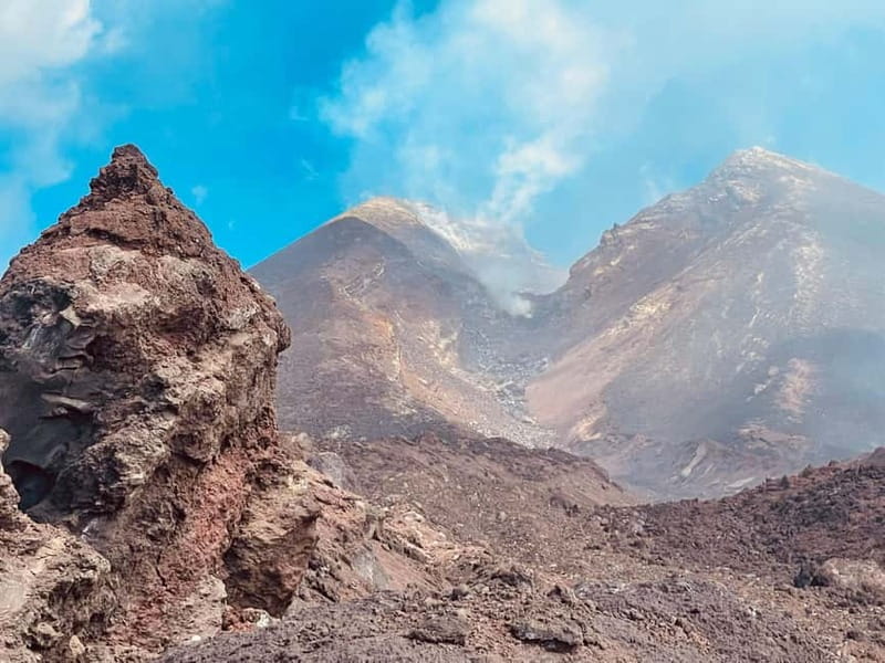 Etna: Summit Area Guided Hike from Cable Car Station - Taking lunch above the Gulf of Catania
