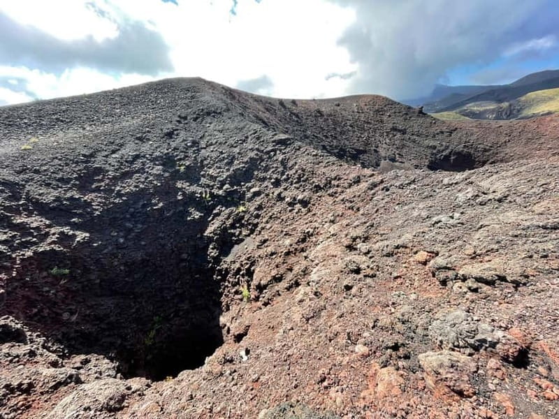 ETNA VOLCANO: Excursion to the Craters of 2002 - Passing from black lava into Etna birch forest