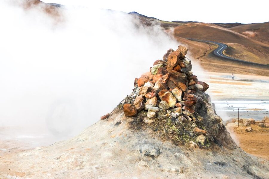 From Akureyri: Godafoss and Lake Myvatn - Hverir, steam, colour, and sulfur