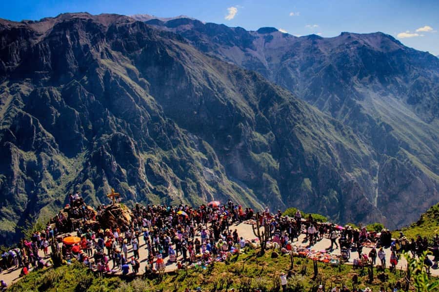 From Arequipa: Colca Canyon & La Calera Thermal Waters - Leaving Arequipa beside Chachani