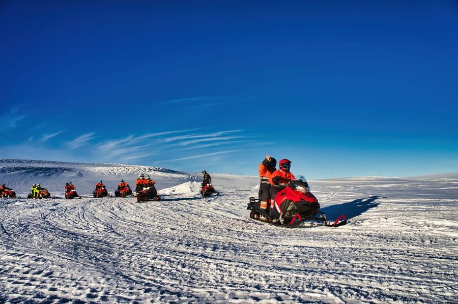 From Geysir: Snowmobile Adventure on Langjökull Glacier - Getting fitted with glacier gear