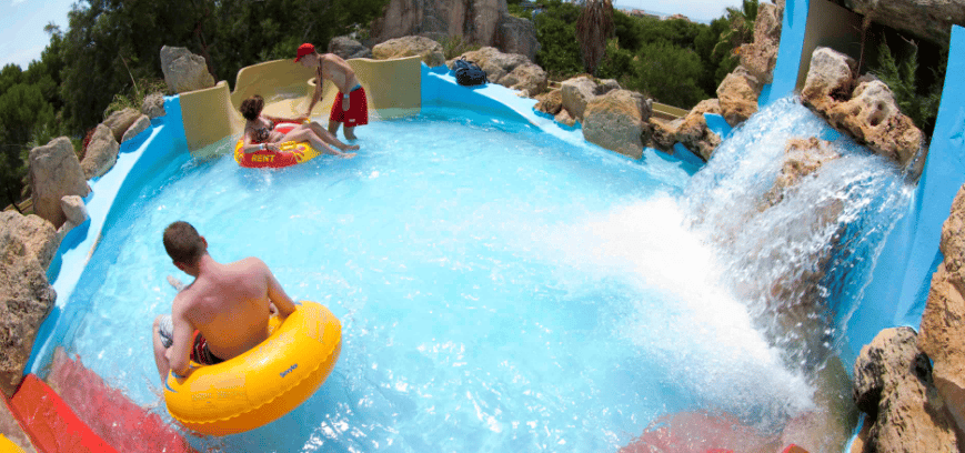 From Mallorca: Aqualand and Arenal Tickets and Transfer - Pools, loungers, the wave pool, and the café