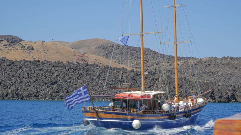 From Old Port:Volcanic Islands Boat Trip & Hot Spring Visit - Nea Kameni and the 90-minute crater walk