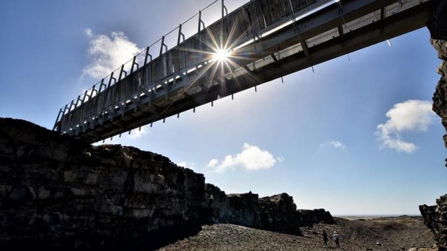 From Reykjavik: Reykjanes Geopark Tour & Airport Transfer - The Bridge Between the Continents is symbolic, not grand