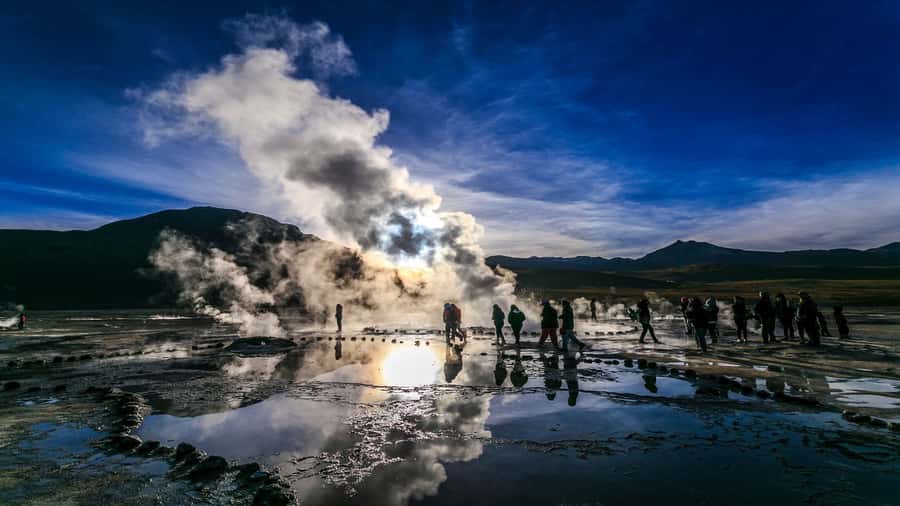 From San Pedro de Atacama: El Tatio Geyser Field & Wetlands - Walking through El Tatio at sunrise