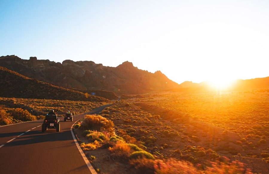From Santiago del Teide: Sunset Quad Trip to Mount Teide - Riding from Santiago del Teide toward Mount Teide