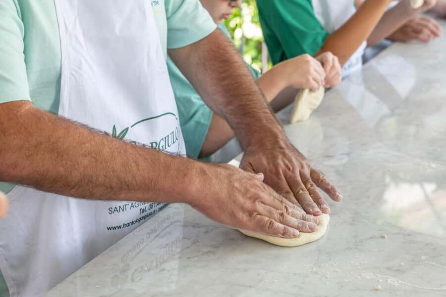 From Sorrento: Pizza-Making Class w/ View of Mount Vesuvius - Let the dough rest over antipasti