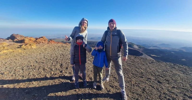 From Taormina: Etna Walking Tour and Wine Tasting in Winery - Walking lateral craters and old lava flows