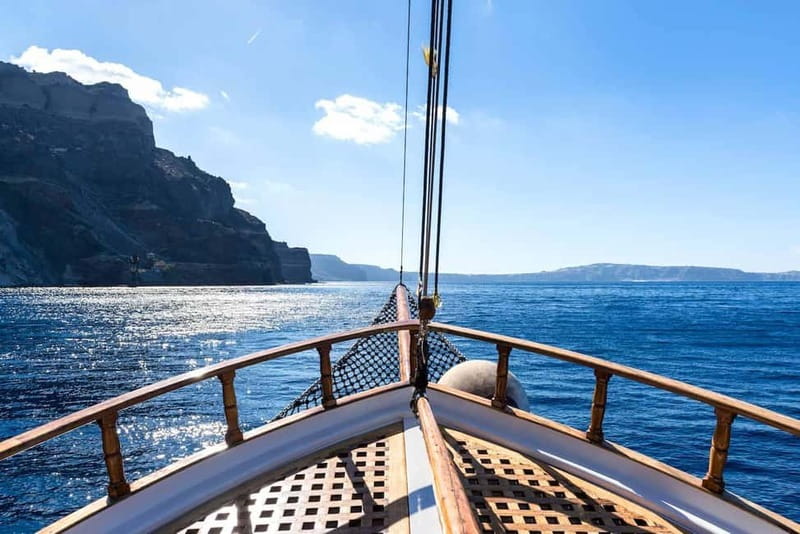 From Thera: Thirasia Cruise w/ Volcano Hike and Hot Springs - Warm water at Palea Kameni