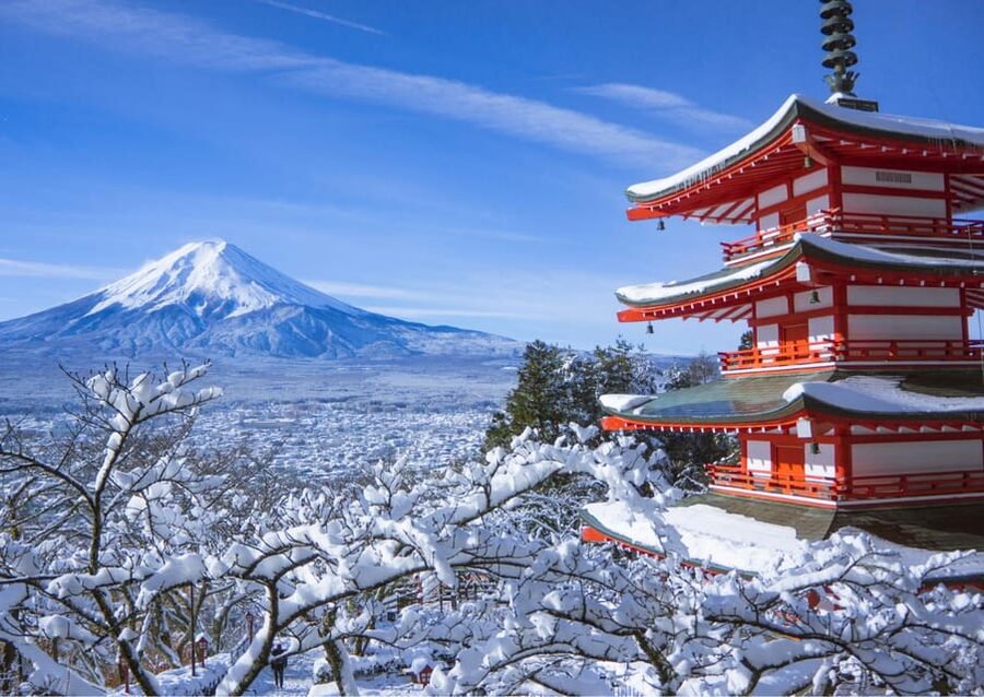 From Tokyo: Fuji Mountain Area - FujiQ - Lake Kawaguchiko - Chureito Pagoda - Chureito Pagoda is the photo everyone expects