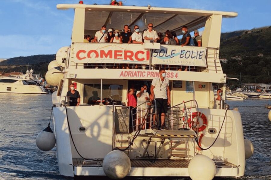 From Tropea: Lipari Panarea Stromboli Night Cruise - The Calabrian coast from the boat