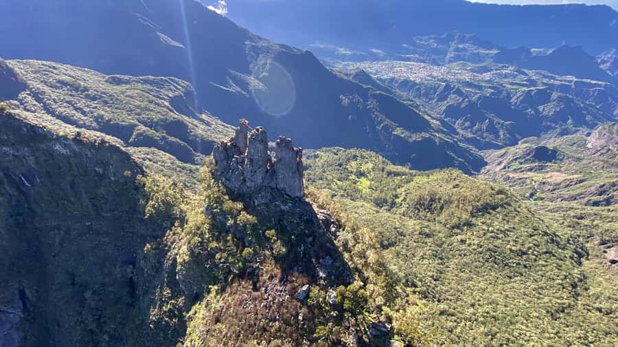 Helicopter flight over Reunion's volcanoes and cirques from St Pierre - Piton de la Fournaise and the island’s volcanic core