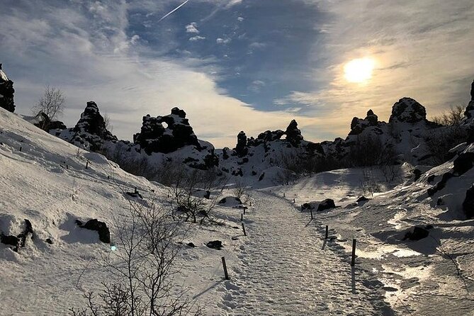 Lake Myvatn and Godafoss Waterfall for Cruise Ships from Husavik - Dimmuborgir and its dark volcanic shapes