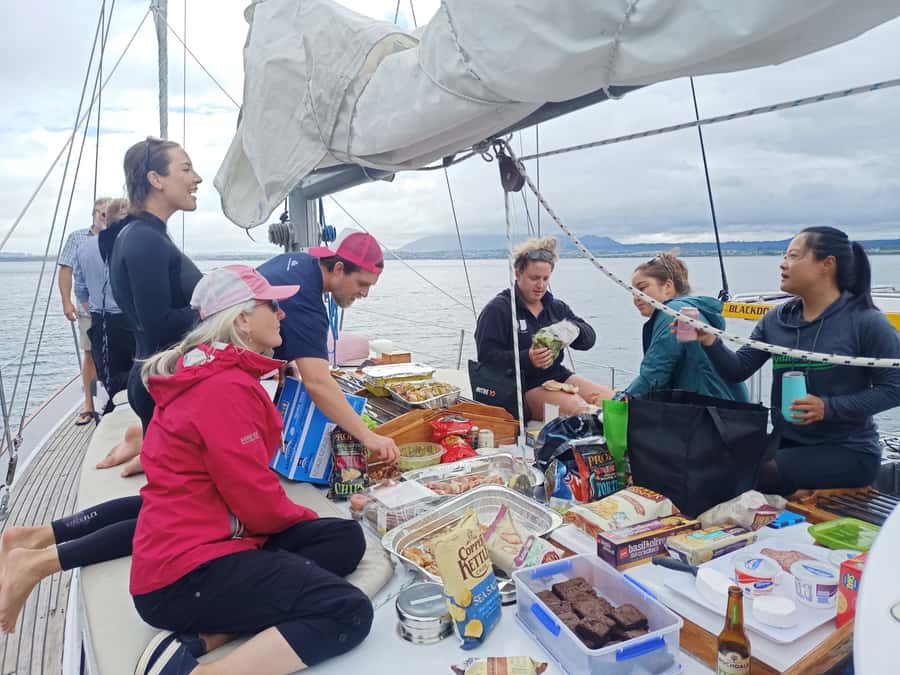 Lake Taupo: Classical Sailing to the Māori Rock Carvings - The swim stop in Lake Taupō