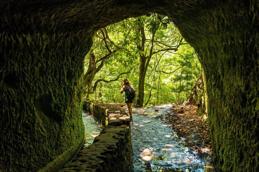 Madeira: Jungle Fever Levada Caldeirao Verde Hike Santana - Reaching the green kettle and its waterfall