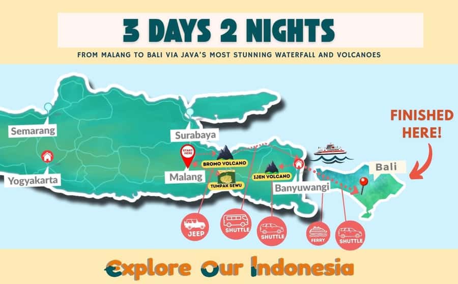 Malang: 3D2N Tumpak Sewu Bromo Ijen Bali in one go! - The Malang pause is useful, but short