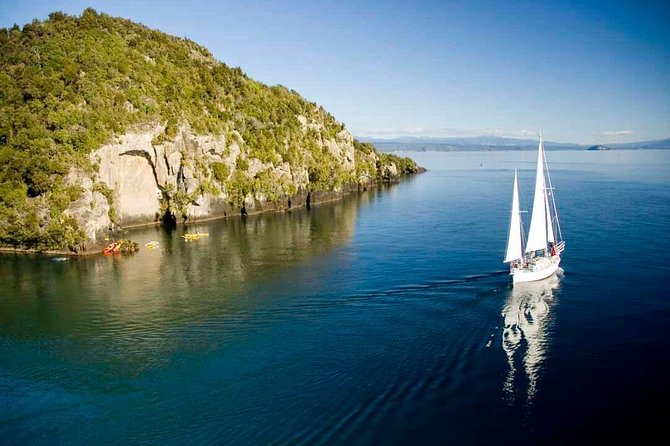 Maori Rock Carvings Eco Sailing Taupo - A quiet ride aboard a small electric yacht