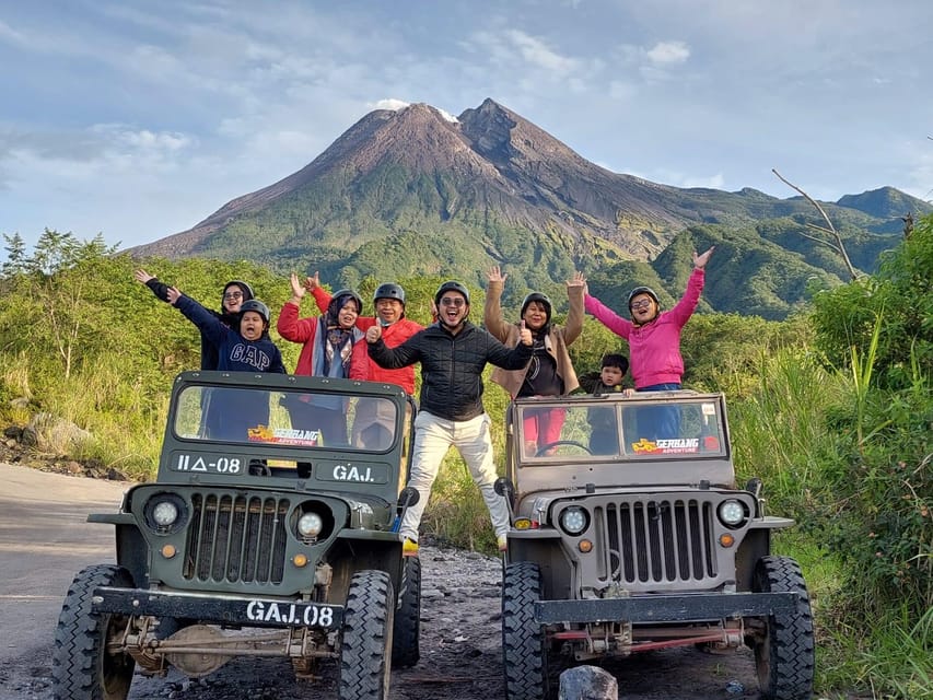 Merapi volcano sunrise with 4wd jeep and step on cold lava - Stepping onto cold lava near Merapi