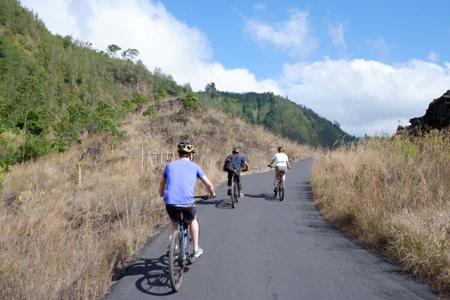 Mount Batur: Black Lava Cycling Tour w/ Natural Hot Spring - Pickup from Ubud, Kuta, and other Bali bases