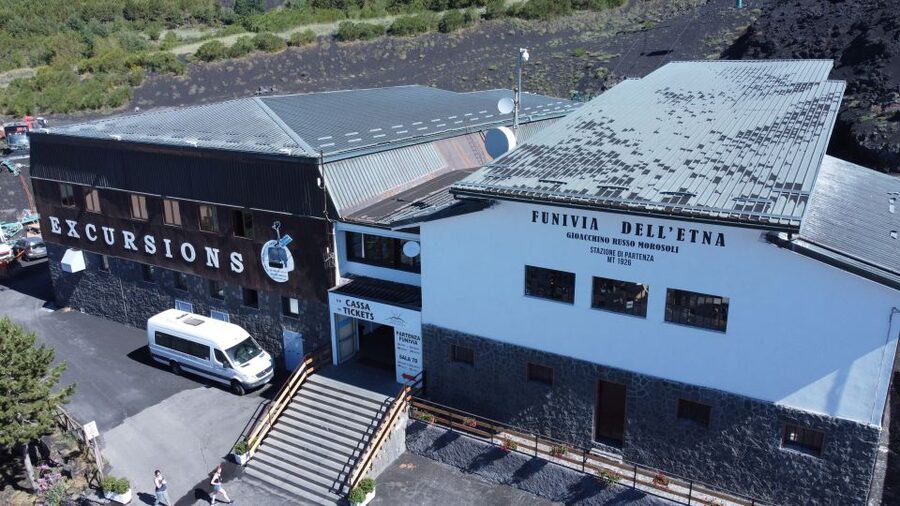 Mount Etna: Return Funivia dell'Etna Cable Car Ticket - What you see at the upper station