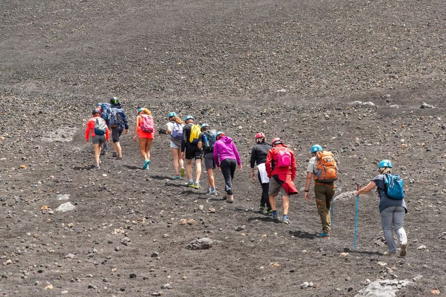 Mount Etna: Summit Guided Hiking Tour up to 3,400 m - Lava flows and volcanic sand above the cable car