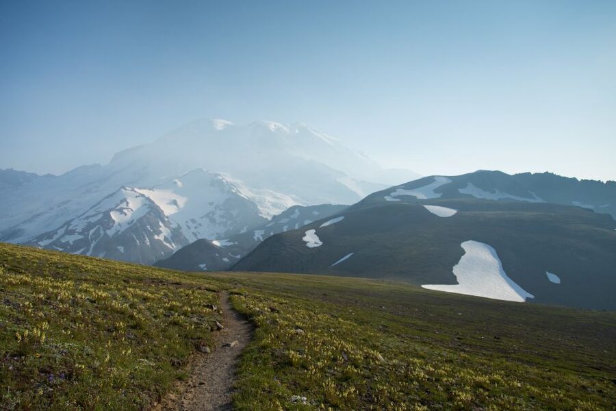 Mount Rainier: Day Hike on the Mountain - Crossing snowfields toward the Second Burroughs