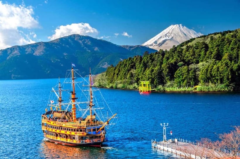 Mt Fuji Hakone/Enoshima Tour:Optional Ropeway/Lake Ashi Boat - Hakone Shrine and the floating red torii