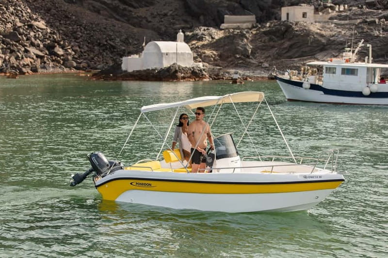 Private License-Free Boat Trip – Santorini Coast & Caldera - Sunset from the water
