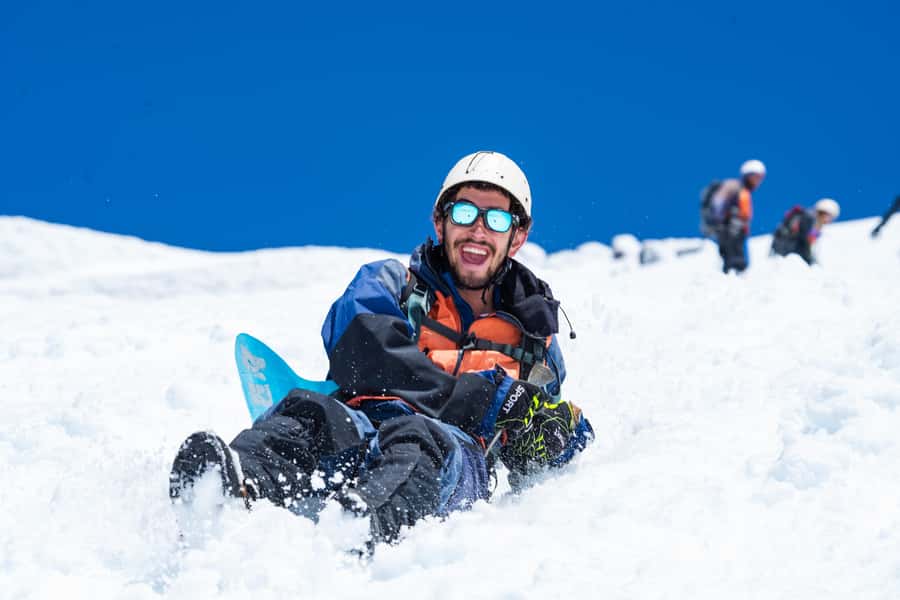Pucón: Ascent to Villarrica Volcano - The descent: snow slides or a walk down