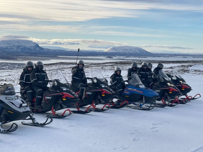 Reykjahlid: Snowmobile Adventure by Lake Mývatn - Black lava, white snow, and the Mývatn setting