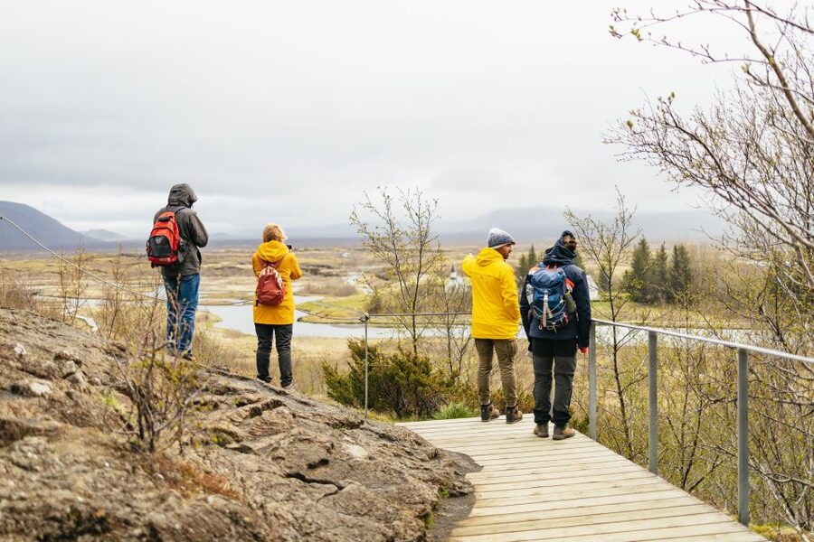 Reykjavik: Golden Circle, Crater & Blue Lagoon Minibus Tour - Kerið crater’s red and blue palette