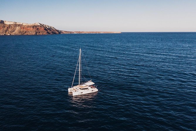Romantic Sunset Catamaran Caldera Cruise incl. Meal & Drinks - The food, bar, and onboard atmosphere