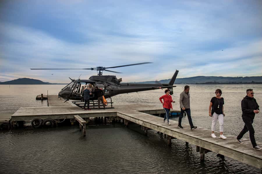 Rotorua: Helicopter Flight and Guided Walk on Mt Tarawera - The return flight over Rotorua’s Lakes District