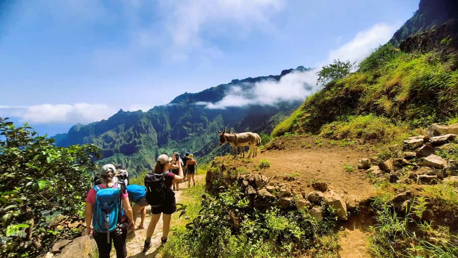 Santo Antão: Hiking Cova Volcano Crater to Ribeira Paúl - Following the zigzag trail toward Paúl Valley
