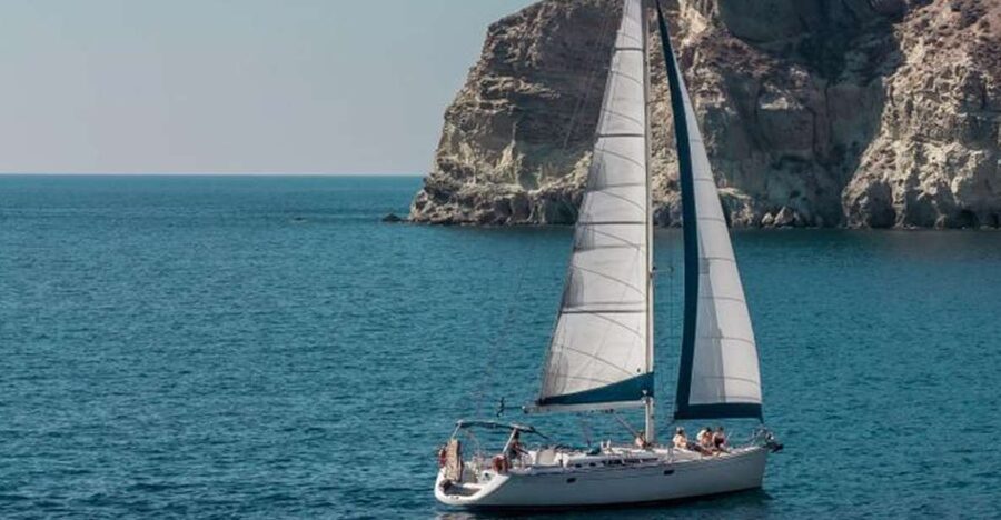 Santorini Caldera: Morning Sailing Cruise with Meal - Red Beach, White Beach, and the Indian rock