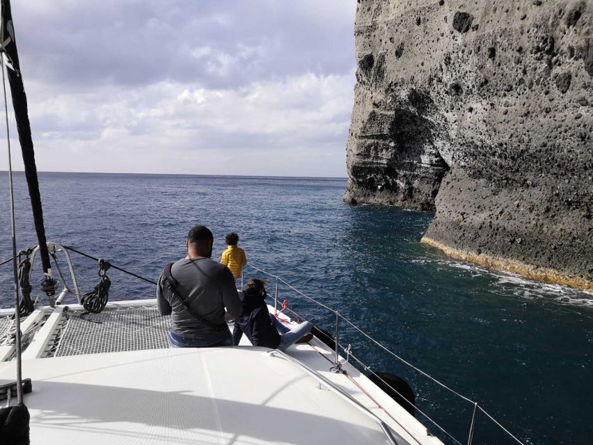 Santorini Caldera: Panorama Winter Cruise - Returning through the caldera toward Fira