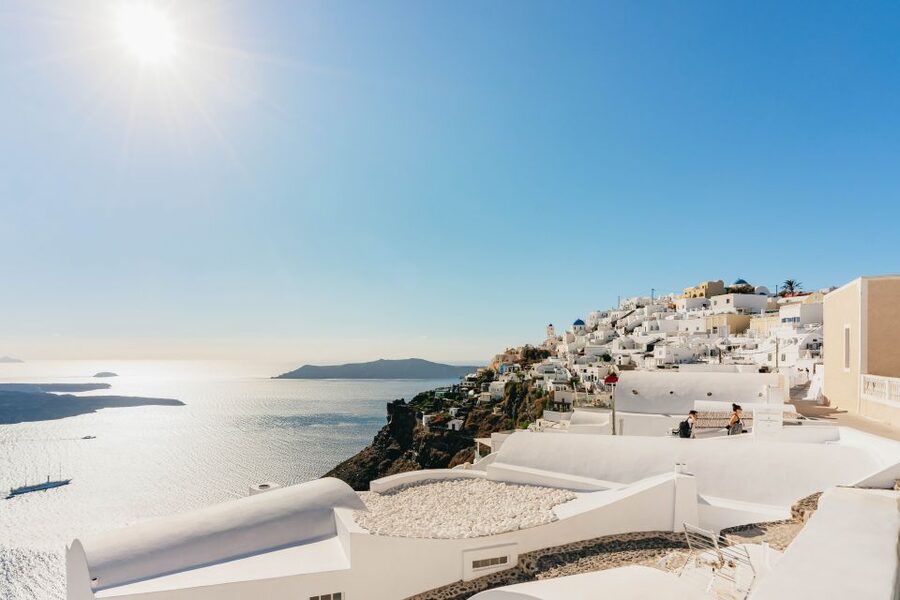 Santorini: Caldera Trail Guided Hike and Sunset Viewing - Sunset above Oia without standing in the main crush